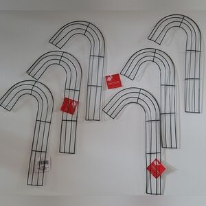 Candy Cane Wreath Making Forms 6 pc Lot 11” Metal Wire Frame DIY Christmas Craft
